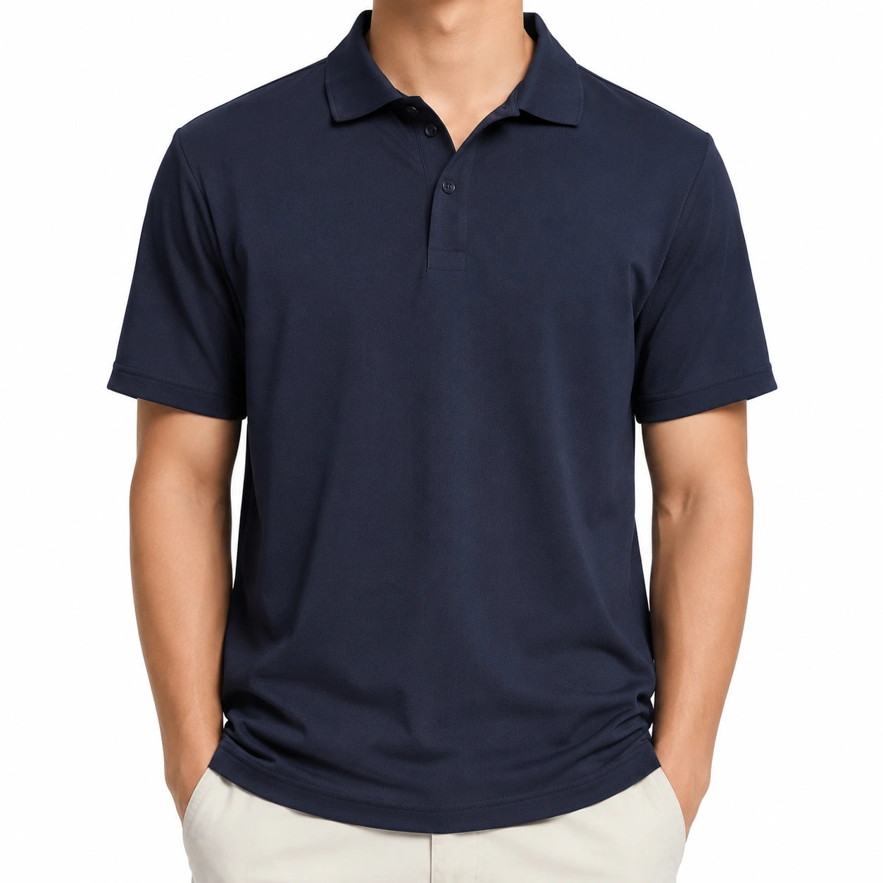 Herren Poloshirt Größe L Dunkelblau Kurzarm mit Polokragen