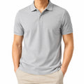 Herren Poloshirt Größe L Textil Grau Kurzarm Klassisch