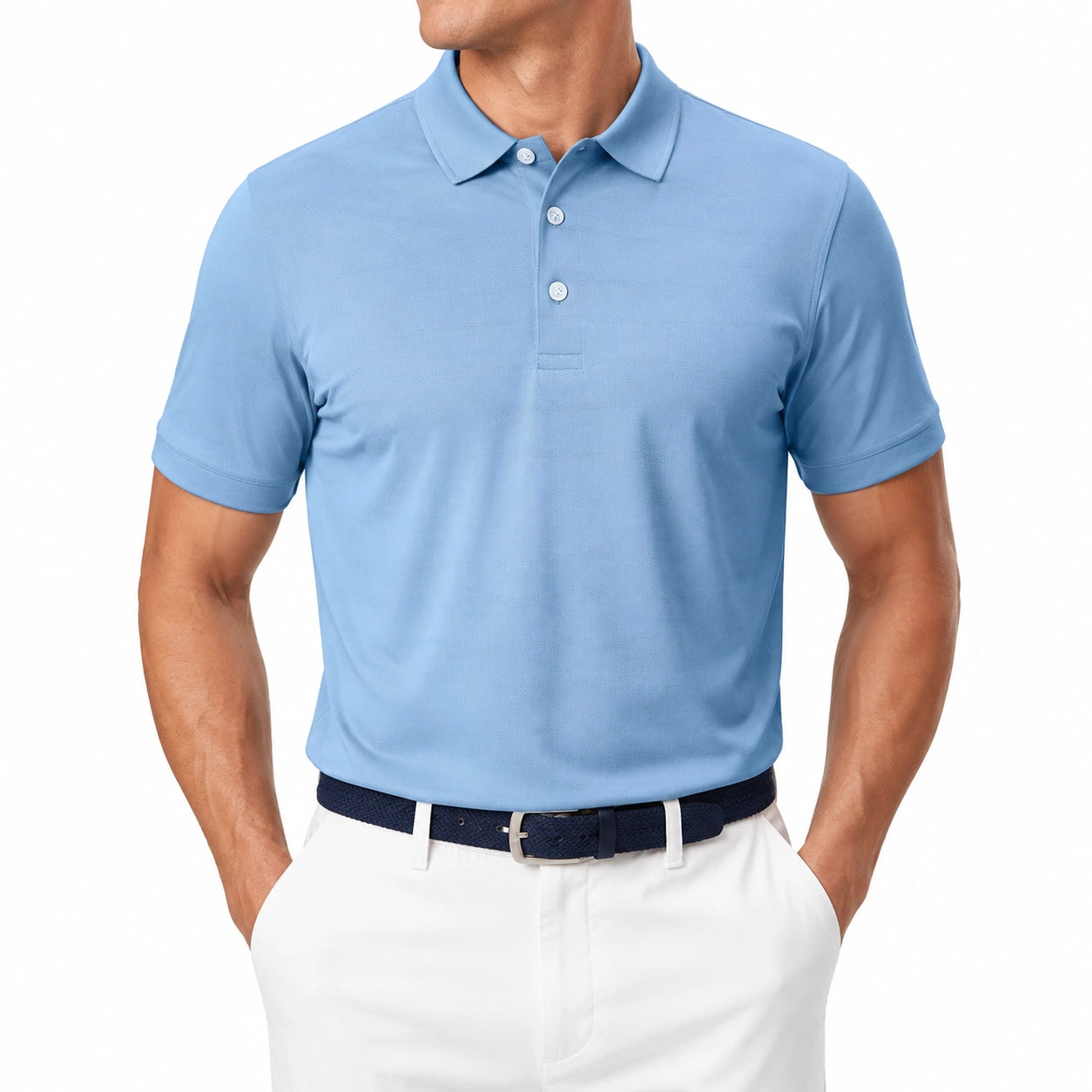 Herren Poloshirt XL Hellblau Kurzarm mit Polokragen