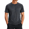 Herren Sport T-Shirt Größe L aus Textil in Anthrazit mit Kurzarm