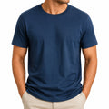 Herren T-Shirt XL aus Textil Dunkelblau Kurzarm Rundhals Freizeit