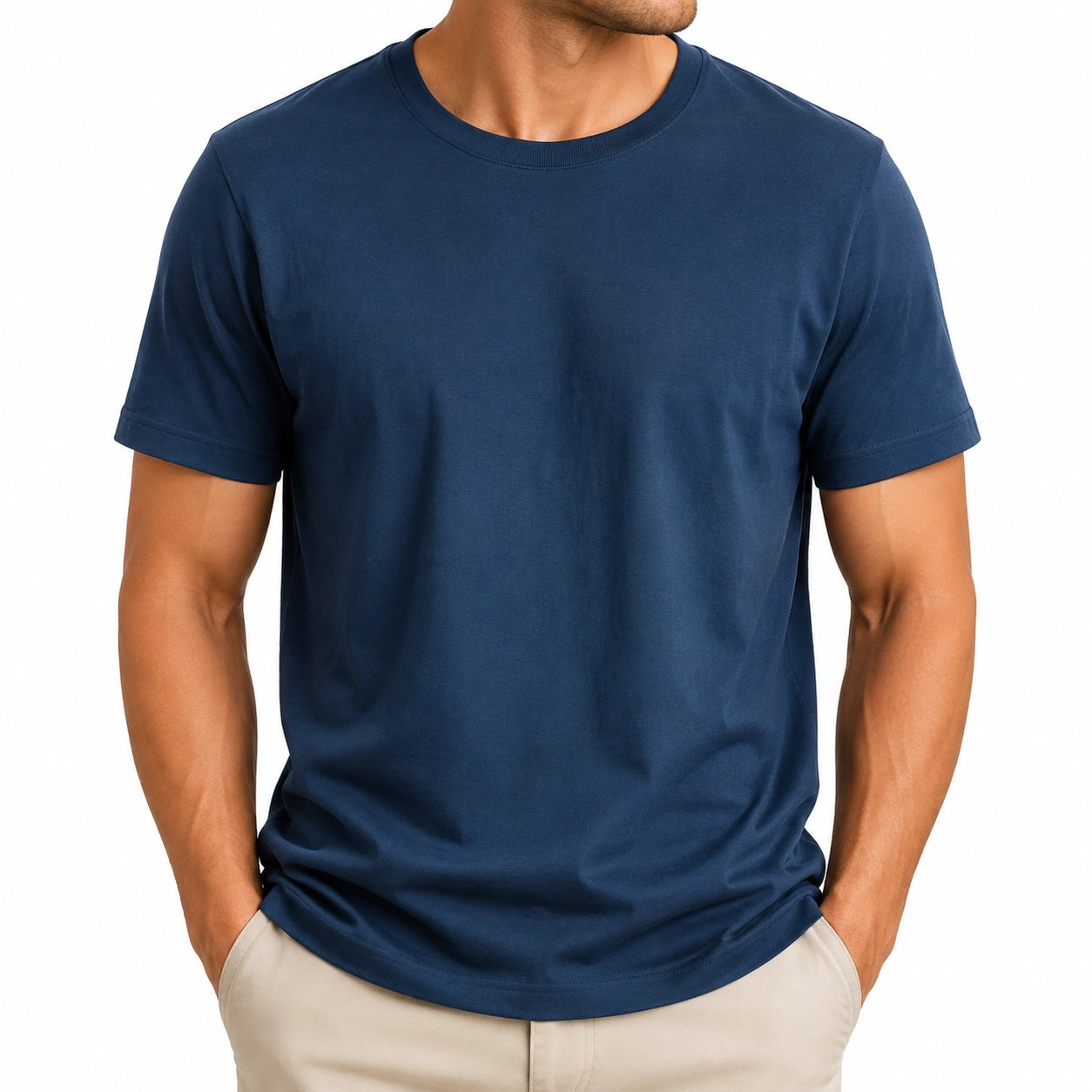 Herren T-Shirt XL aus Textil Dunkelblau Kurzarm Rundhals Freizeit