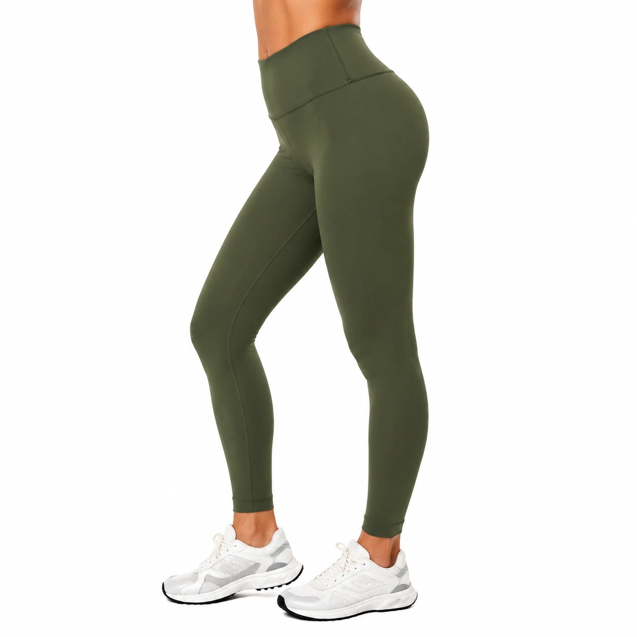 Damen Sportleggings Größe S olivgrün elastisch mit hohem Bund
