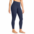 Damen Leggings M aus elastischem Synthetikgewebe in Dunkelblau mit hohem Bund für Sport und Yoga